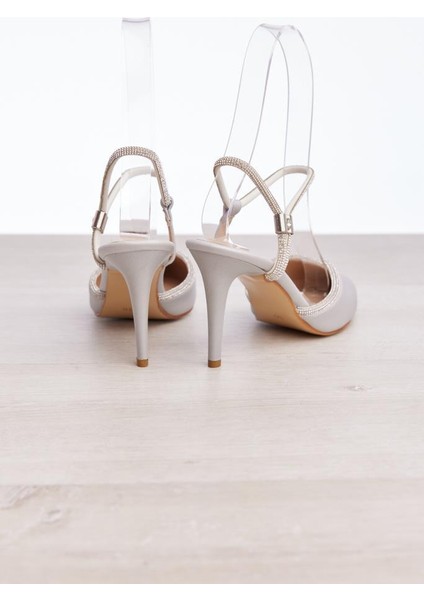 Ince Topuk Taş Aksesuarlı Kadın Abiye Ayakkabı indirimleri