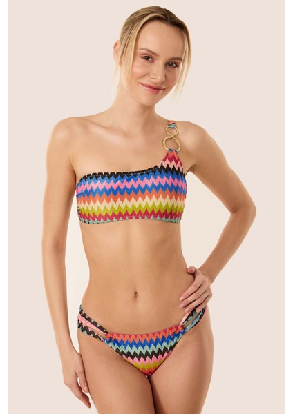 3559 Mavi Tek Omuz Bikini Takımı