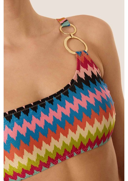 3559 Mavi Tek Omuz Bikini Takımı