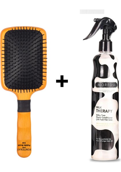 Saç Açma Fırçası 116 +Milk Therapy Fön Sütü 400 ml 2'li Set
