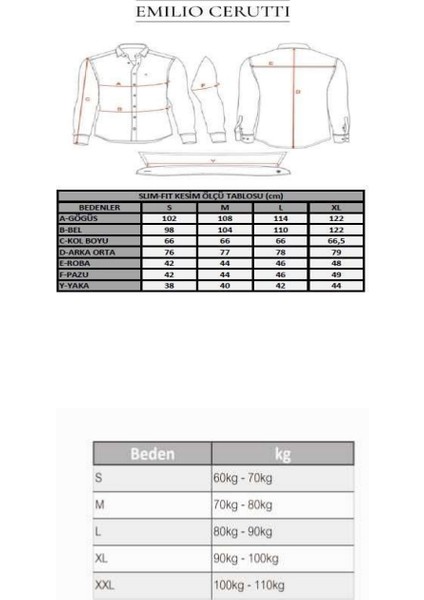 Emilio Cerutti Desenli Slim Fit Uzun Kollu Erkek Gömlek