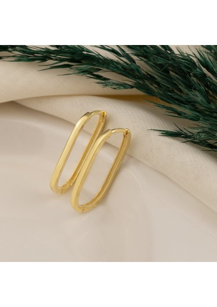 Oval Biçimli Dörtgen Küpe 925 Ayar Kadın Gümüş Küpe indirimleri
