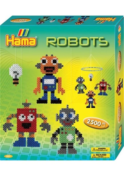 Midi Boncuk Kutu Set - Robotlar Askıda 2500 boncuk,ütü kağıdı, tabla ve tavan askısı seti