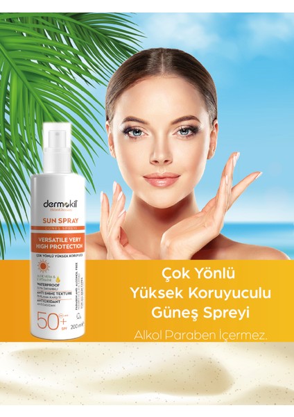 Sun Sprey-Çok Yönlü Yüksek Koruyucu Güneş Spreyi 50 Spf 200 ml