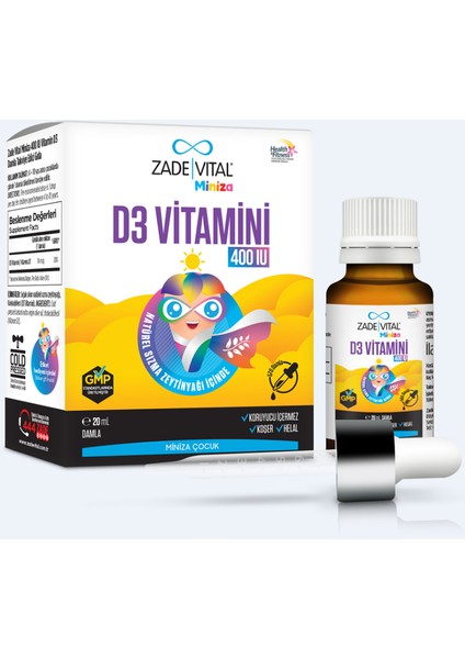 Miniza D3 Vitamini 400 IU Damla 20 ml
