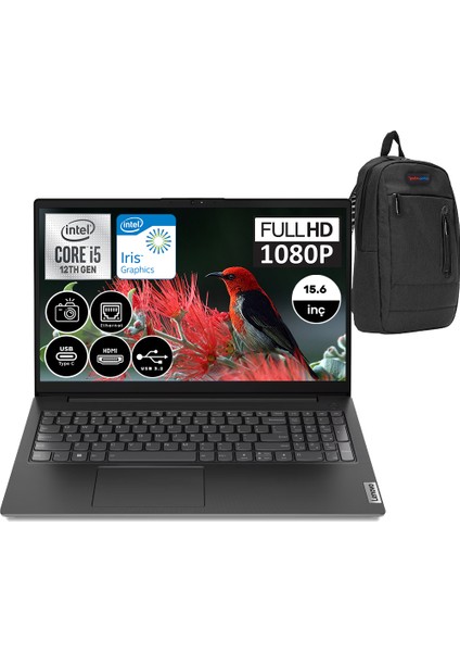 V15 Gen3 Intel Core I5 1235U 40 GB 1 Tb SSD Intel Iris Xᵉ Freedos 15.6" Fhd Taşınabilir Bilgisayar 82TT008PTX08 + Zetta Çanta