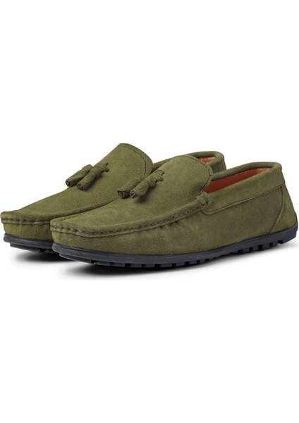 Fransen Hakiki Deri Erkek Günlük Ayakkabı, Loafer Ayakkabı, Hafif Ayakkabı, Püsküllü Loafer, Süet Ayakkabı