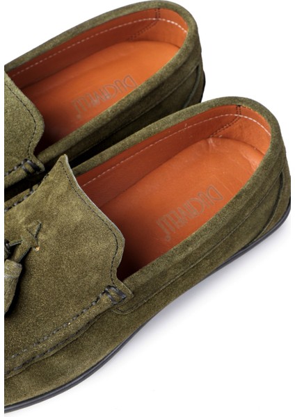 Fransen Hakiki Deri Erkek Günlük Ayakkabı, Loafer Ayakkabı, Hafif Ayakkabı, Püsküllü Loafer, Süet Ayakkabı