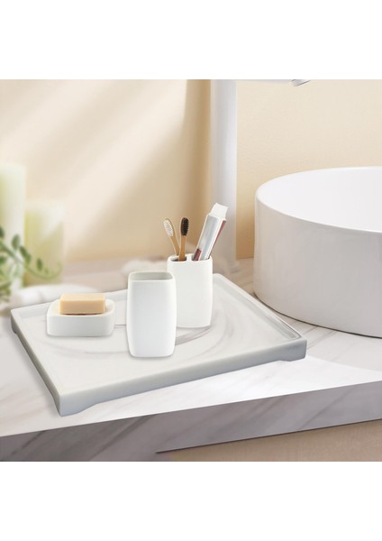 Nordic Tuvalet Vanity Tepsisi Reçine Havlu Mutfak Beyaz Için Tepsiye Servis Tepsisi (Yurt Dışından) modelleri