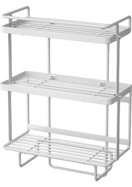 Uzay Tasarrufu Çelik Banyo Organizatörü ve 2 Yapışkan Taban Tezgahı 3 Katmanlı Beyaz (Yurt Dışından) fiyatları