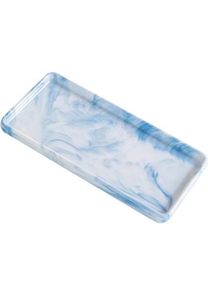 Mermer Baskı Tepsisi Klasik Ev Yemek Odası Ev Teslim Hediye Mavi Küçük (Yurt Dışından)