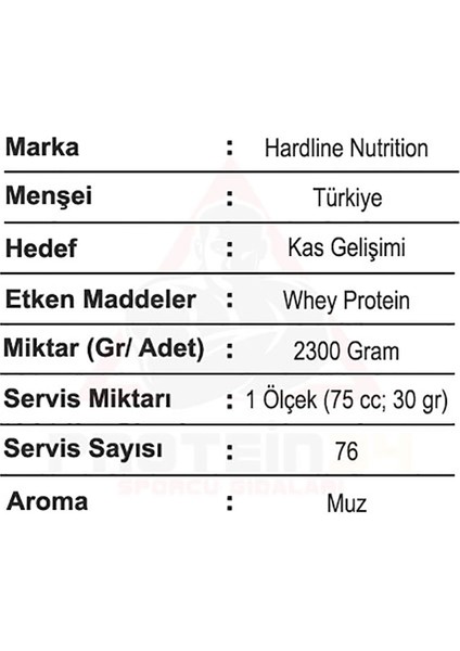 Hardline Whey 3Matrix 2300 Gr Muz