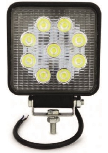 Çalışma Lambası Kare 9 LED 27W Metal 12V 110V