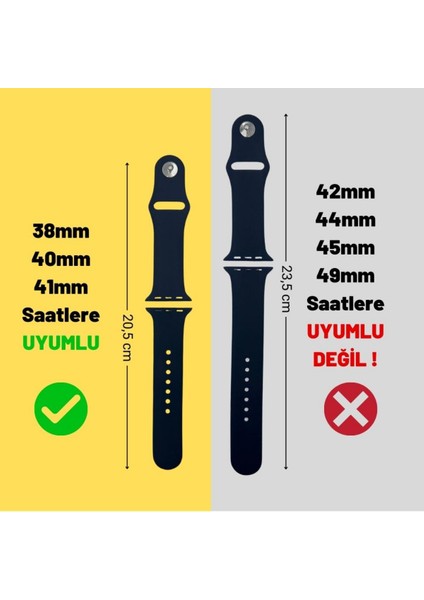 Vip Case Apple Watch Silikon Kordon 1/2/3/4/5/6/7/8/9/S E Serileri ile Uyumlu 38MM-40MM-41MM Uyumlu