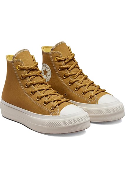 Chuck Taylor All Star Lift Platform Workwear Textiles Kadın Platformlu Günlük Ayakkabı A04363C Sarı