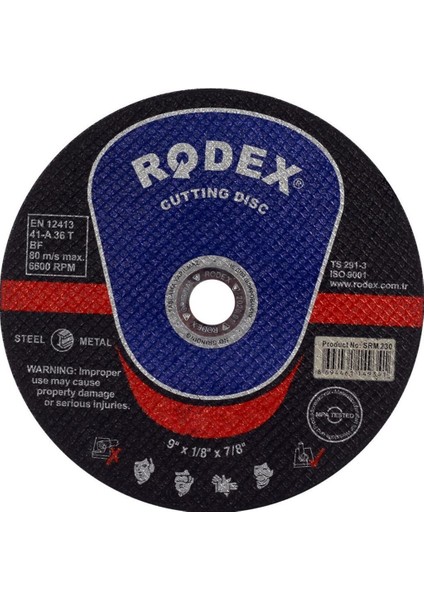 SRM230 Rodex Metal Kesici Taş 230MM 230*3,0*22MM (5/25/50)