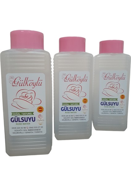 Doğal Gül Suyu 3 x 420 ml