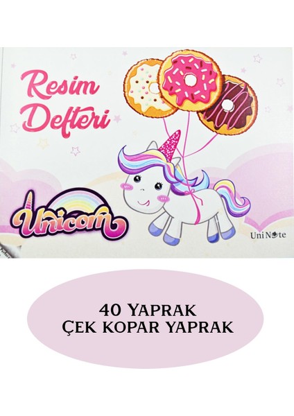 Uninote Resim Defteri Dikişli Büyük Boy A4 40 Yaprak 3 Adet