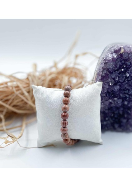 Jasper Doğal Taş Bileklik 8 mm Küre Kesim