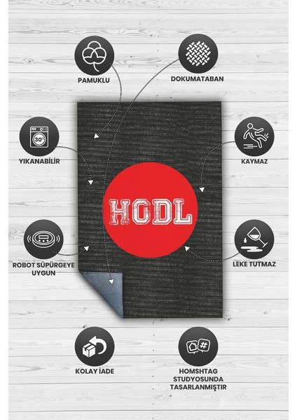 Hodl Dokuma Tabanlı Yıkanabilir Trader Halısı