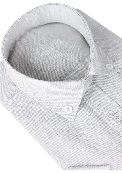 Erkek Bulut Grisi Keten Efektli Cepli Uzun Kollu Pamuklu Gömlek fiyatları