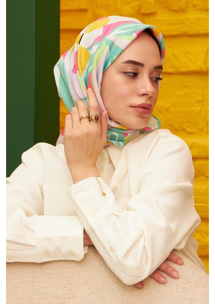 Ipekhan Daphne Desenli Pamuk Eşarp 1108-08