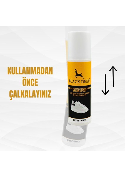 Black Deer Beyaz Ayakkabı,deri ve Kumaş Boyası,sneaker Beyaz Ayakkabı Temizleyici,deri,kanvas Boya 75 ml