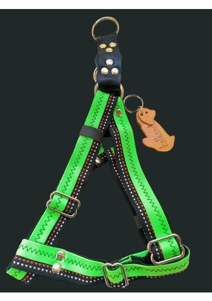 Köpek göğüs tasması küçük ırk siyah yeşil kolon genişlik:2,5cm göğüs ölçüsü:35-60cm ayarlamalı dog harness GT3-36 modelleri