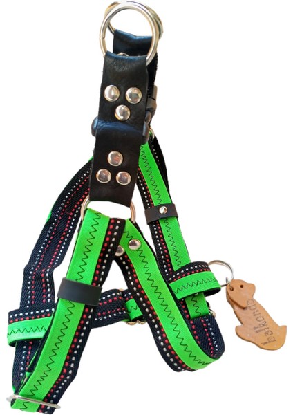 Köpek göğüs tasması küçük ırk siyah yeşil kolon genişlik:2,5cm göğüs ölçüsü:35-60cm ayarlamalı dog harness GT3-36 fırsatları