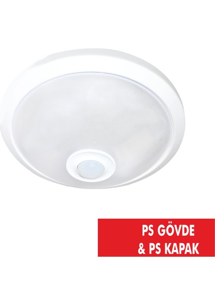 360° Hareket Sensörlü Tavan Armatür Ps Gövde & Ps Kapak 2*9W NV001.70