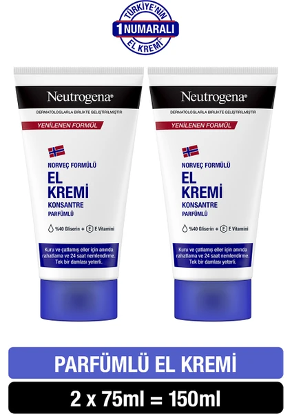 Norveç Formülü El Kremi Parfümlü 75 Ml X 2 Adet