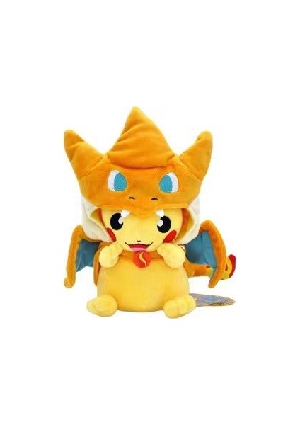 Pokémon Kılık Değiştirmiş Pikachu 23CM Charizard Pikachu Peluş Oyuncak (Yurt Dışından)