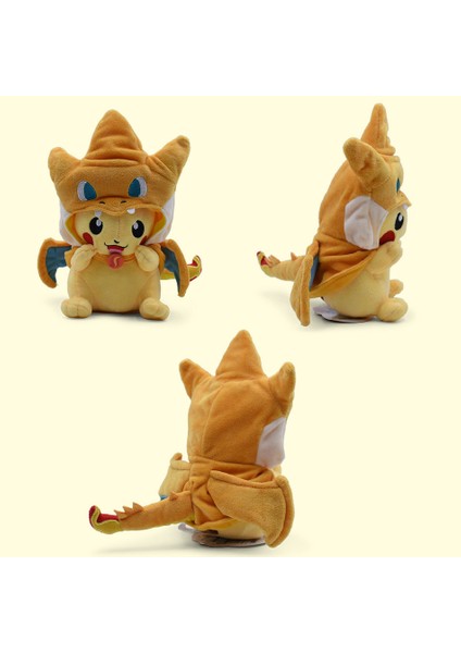 Pokémon Kılık Değiştirmiş Pikachu 23CM Charizard Pikachu Peluş Oyuncak (Yurt Dışından)