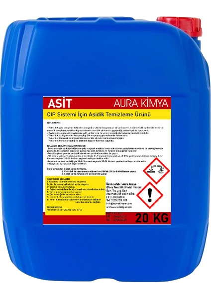 Asidik Cip Temizleme Sivisi 20 kg