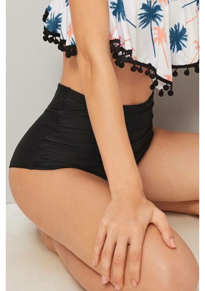 Önden Büzgülü Yüksek Bel Bikini Altı fırsatları