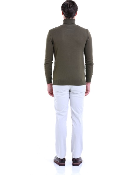 Regular Fit Erkek Düz Balıkçı Yaka Triko Kazak Günlük Kullanım İçin 100% Akrilik indirimleri