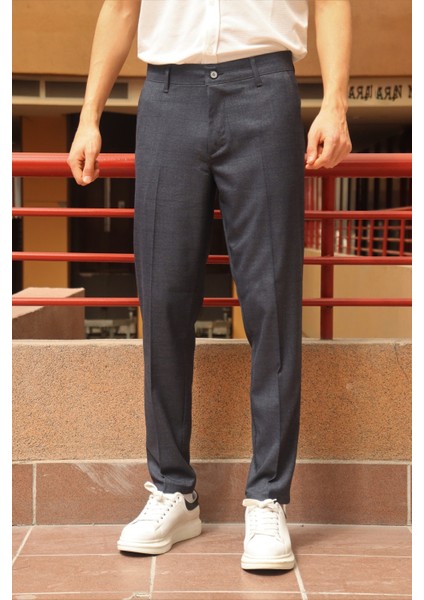 Erkek A.laci Ekose Desen Slim-fit Poliviskon Pantolon fiyatları