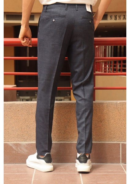 Erkek A.laci Ekose Desen Slim-fit Poliviskon Pantolon modelleri