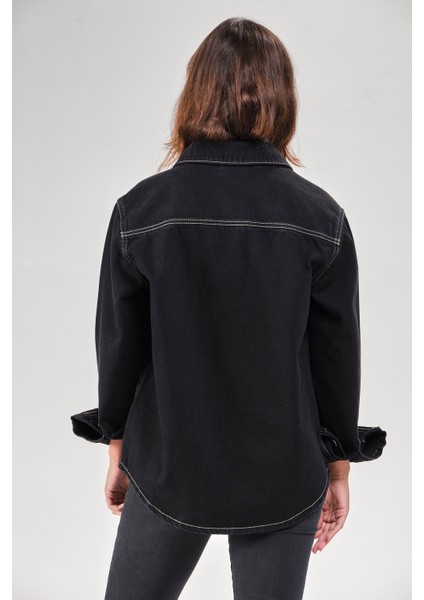 4242-Kadın Denim Siyah Ceket indirimleri