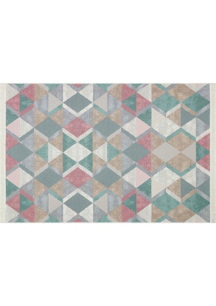 Arya Ar 10 Blue Pınk Yıkanabilir Çift Taraflı Modern Desenli Dokuma Kilim fırsatları