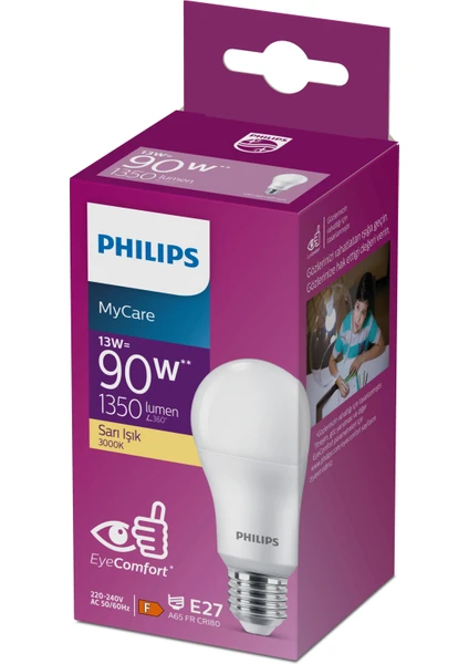 PHILIPS LED 13W AMPUL 3000K SARI IŞIK