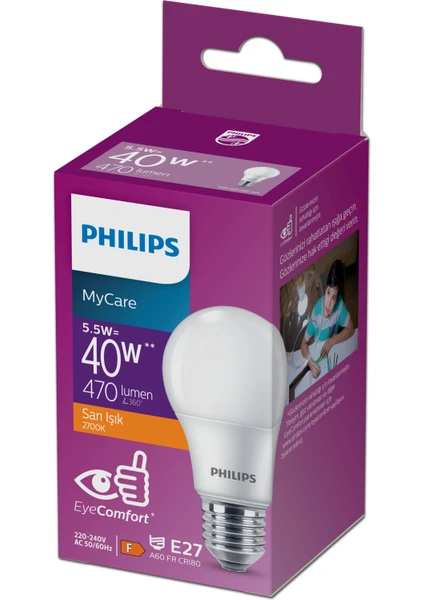 PHILIPS LED 5-40W AMPUL 2700K SARI IŞIK