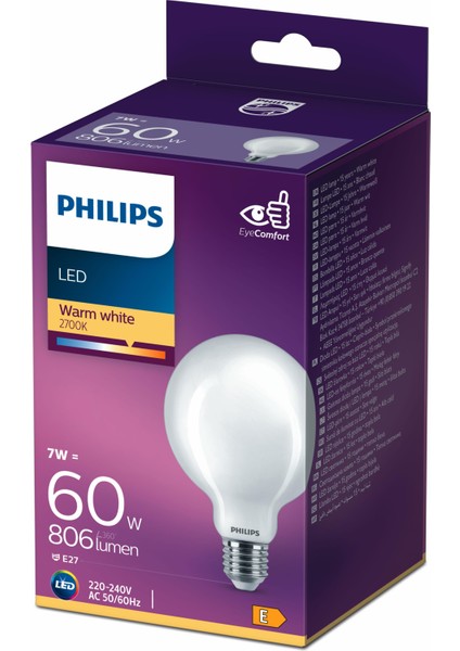 FILAMENT 60W GLOBE AMPUL G93 SARI IŞIK 2700K
