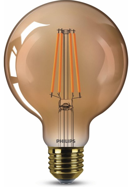 FILAMENT 50W GOLD AMBER GLOBE G95 DİMLENEBİLİR AMPUL SARI IŞIK