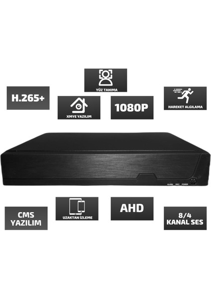 8 Kanal AHD DVR 1080N Xmeye Hibrit Kayıt Cihazı