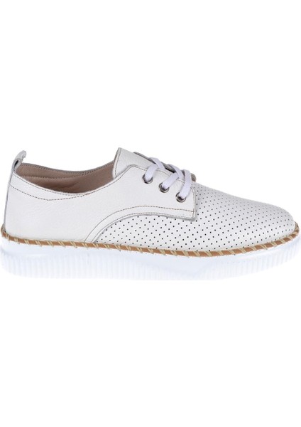 Maximino Hakiki Deri Delikli Kadın Ayakkabı MX-ES 01 BEYAZ fiyatları