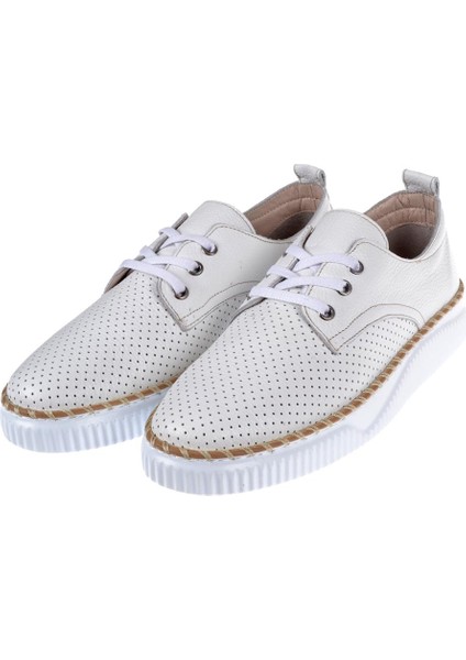Maximino Hakiki Deri Delikli Kadın Ayakkabı MX-ES 01 BEYAZ fırsatları