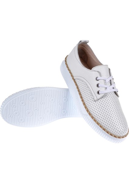 Maximino Hakiki Deri Delikli Kadın Ayakkabı MX-ES 01 BEYAZ indirimleri
