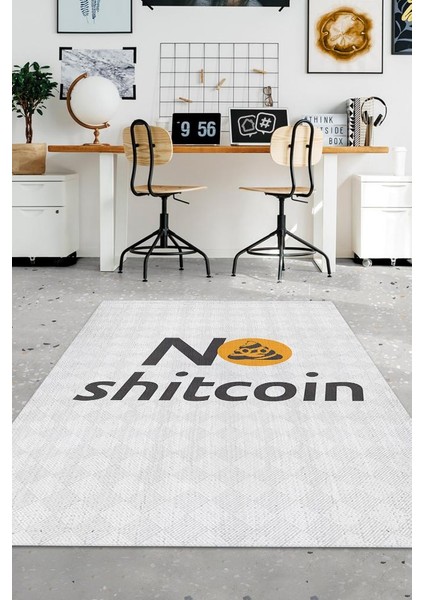 No Shitcoin Dokuma Tabanlı Yıkanabilir Trader Halısı