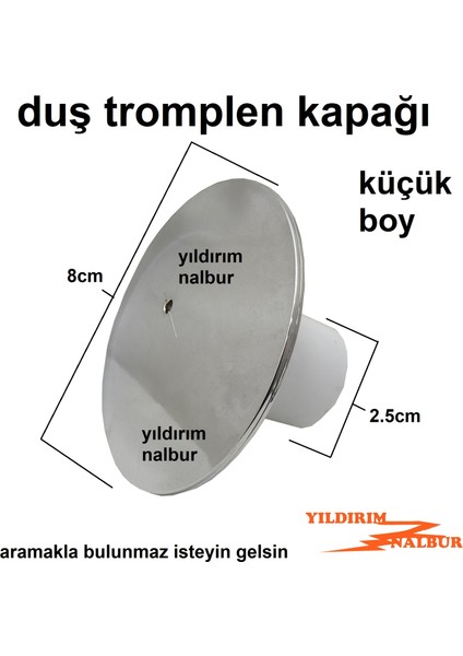 Yıldırım Nalbur Lüks Duş Teknesi Kapak Küçük Boy Krom Plastik Kapak Küvet Sifonu Kapağı Duş Gideri Duş Tromplemi